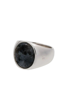 Oval Larvikite Sterling Silver Ring